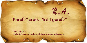 Manácsek Antigoné névjegykártya